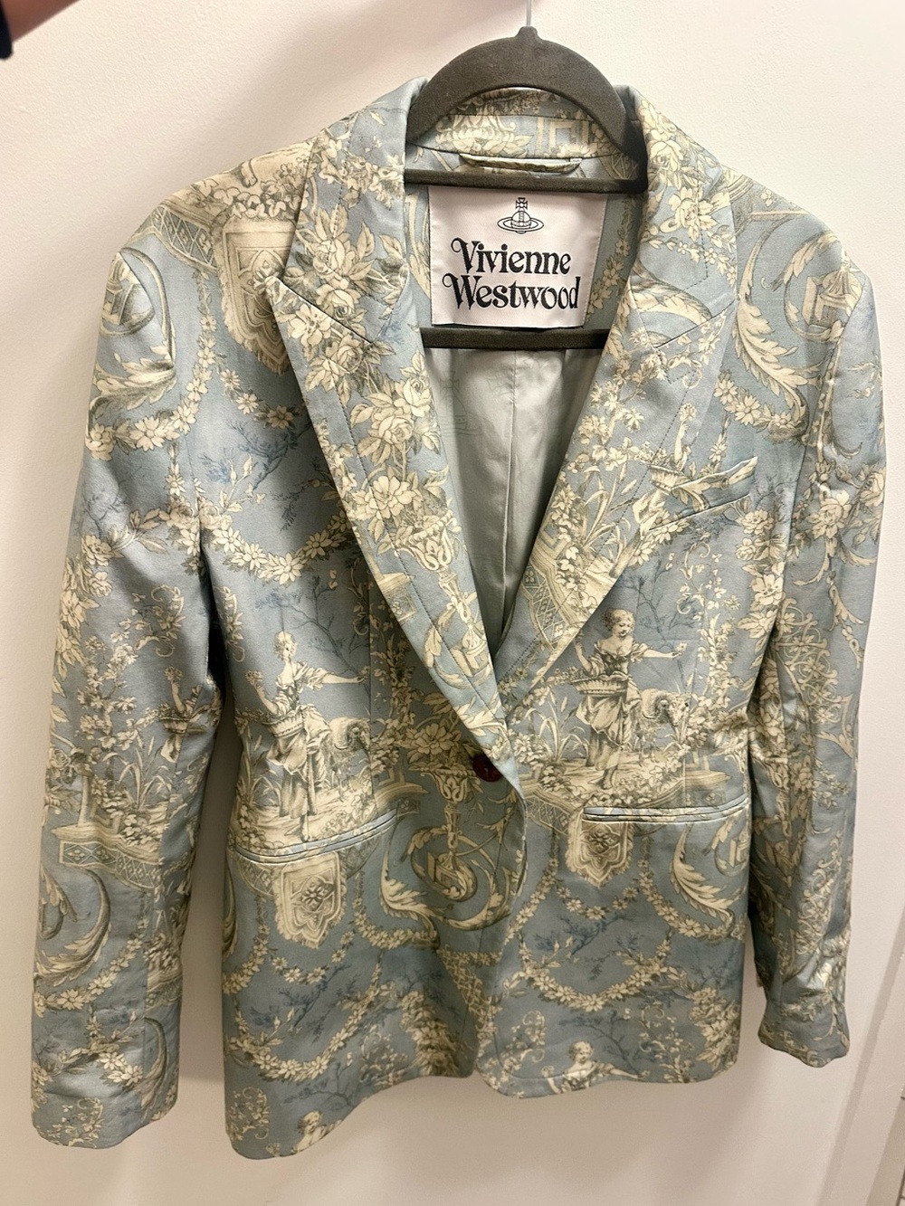 Vivienne Westwood Lauren Toile de Jouy Cotton Jacket Blue & Gold - Picture 4 of 4